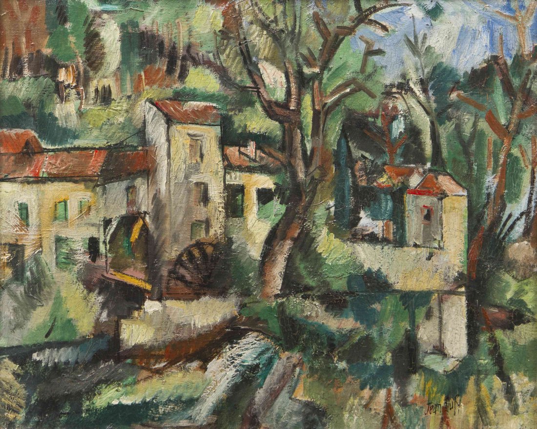 Jean Dufy, (French, 1888-1964), Maison en Bois: Jean Dufy (French, 1888-1964) Maison en Bois oil on canvas signed Jean Dufy (lower right) 15 x 18 inches. Provenance: Schneider Galleries, Mineola, New York Acquired by the