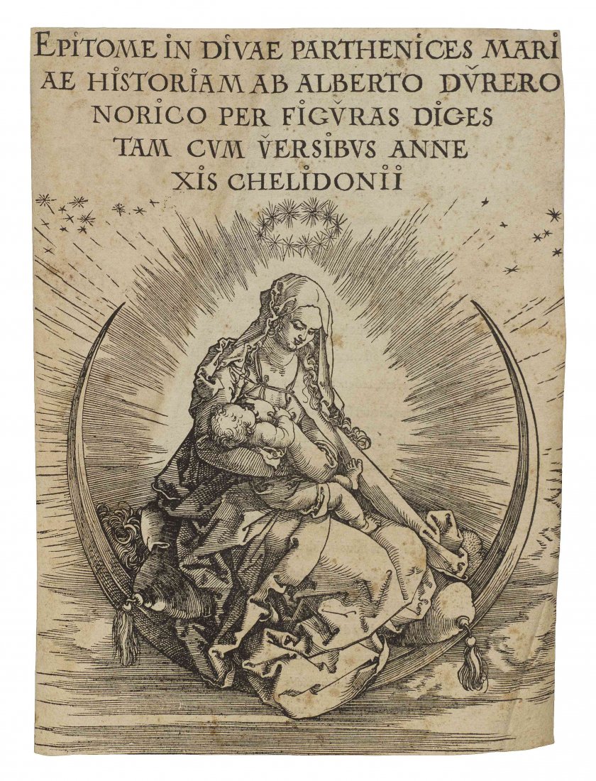 Albrecht Durer, (German, 1471-1528), The Virgin in Glor: Albrecht Durer (German, 1471-1528) The Virgin in Glory woodcut 10 1/2 x 7 1/2 inches. Ref: Bartsch, 76