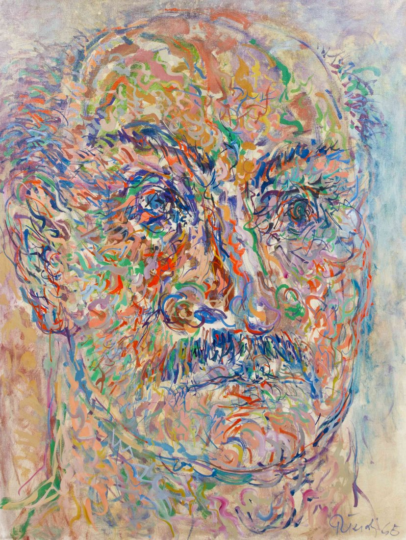 Gabor Peterdi, (American, 1915-2001), Self-Portrait, 19: Gabor Peterdi (American, 1915-2001) Self-Portrait, 1965 oil on canvas signed Peterdi (lower right) 48 x 36 inches.