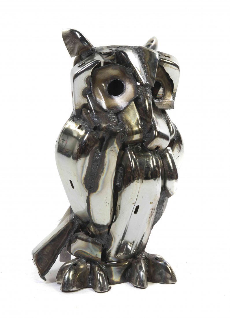 John Kearney, (American, b. 1924), Owl: John Kearney (American, b. 1924) Owl welded steel inscribed JK Height: 22 1/2 inches. Property from the Collection of Mr. James F. Anderton IV, East Lansing, Michigan