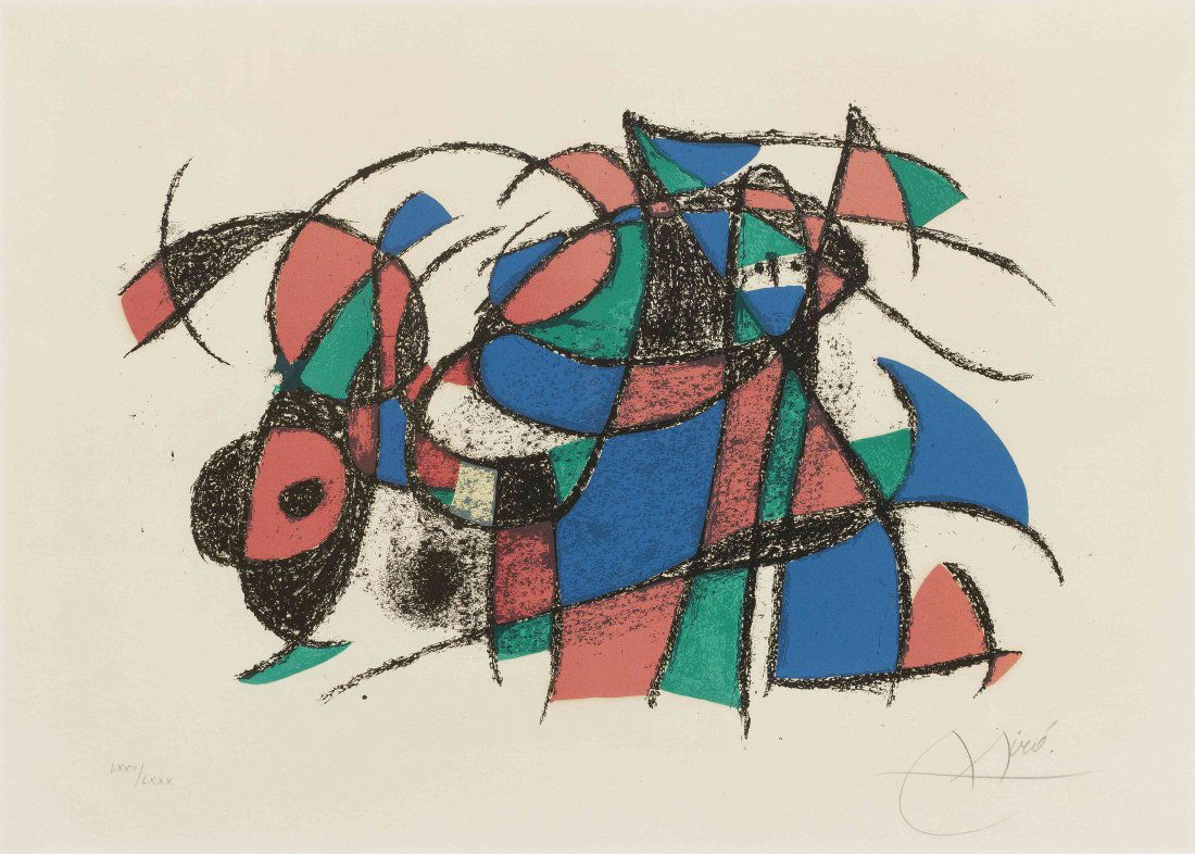 Joan Miro, (Spanish, 1893-1983), Lithograph II, Vol II: Joan Miro (Spanish, 1893-1983) Lithograph II, Vol II lithograph edition LXXII/LXXX, signed Miro (lower right) 13 x 18 1/2 inches.
