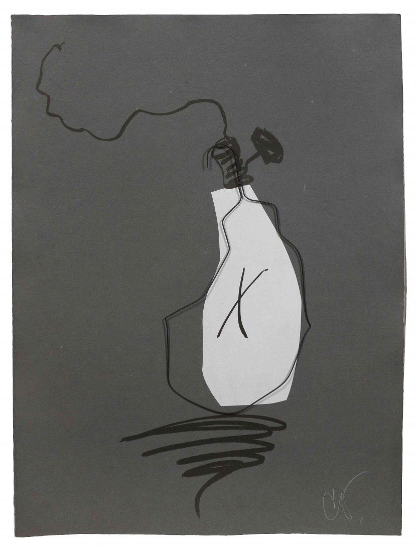 Claes Oldenburg, (American, b. 1929), Hard Times Bulb -: Claes Oldenburg (American, b. 1929) Hard Times Bulb - Night, 1995 mixed media initialed CO (lower right) 29 x 28 inches. Property of a Midwest Museum