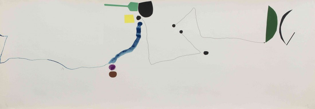 Victor Pasmore, (British, 1908-1998), Points of Contact: Victor Pasmore (British, 1908-1998) Points of Contact #8, 1966 silkscreen edition 63/70, initialed VP (lower right) 15 x 61 inches.