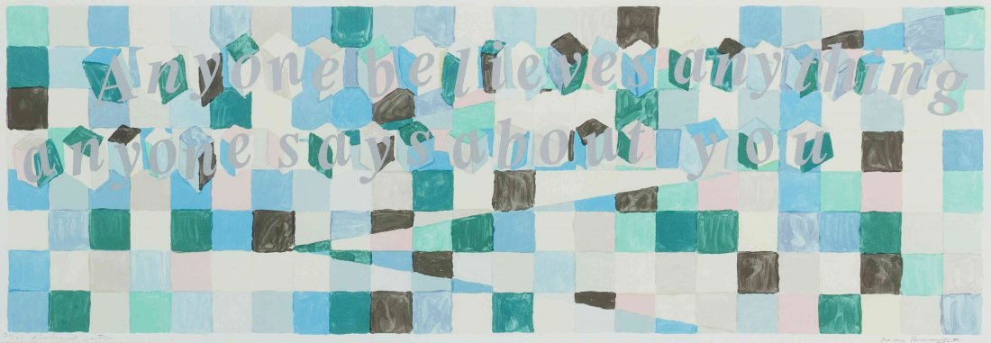 Richard Tuttle and Mei-mei Berssenbrugge, (American, b.: Richard Tuttle and Mei-mei Berssenbrugge (American, b. 1941 and Chinese, b. 1947) Untitled (Poetry Project Print), 1991 mixed media edition 28/75, signed Richard Tuttle (lower left) andMei-m