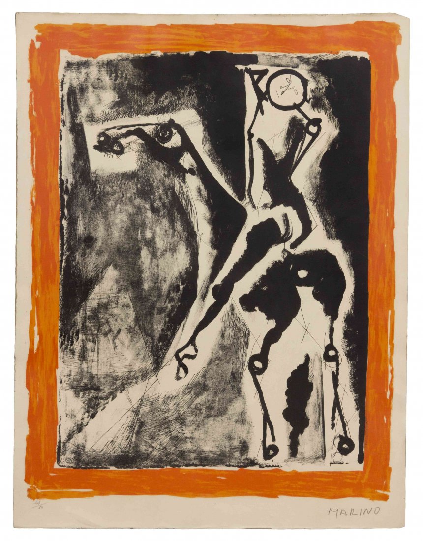 Marino Marini, (Italian, 1901-1980), Horse and Rider: Marino Marini (Italian, 1901-1980) Horse and Rider lithograph edition 48/50, signed Marino (lower right) 24 x 18 1/4 inches. Provenance: The Contemporaries, New York, New York<