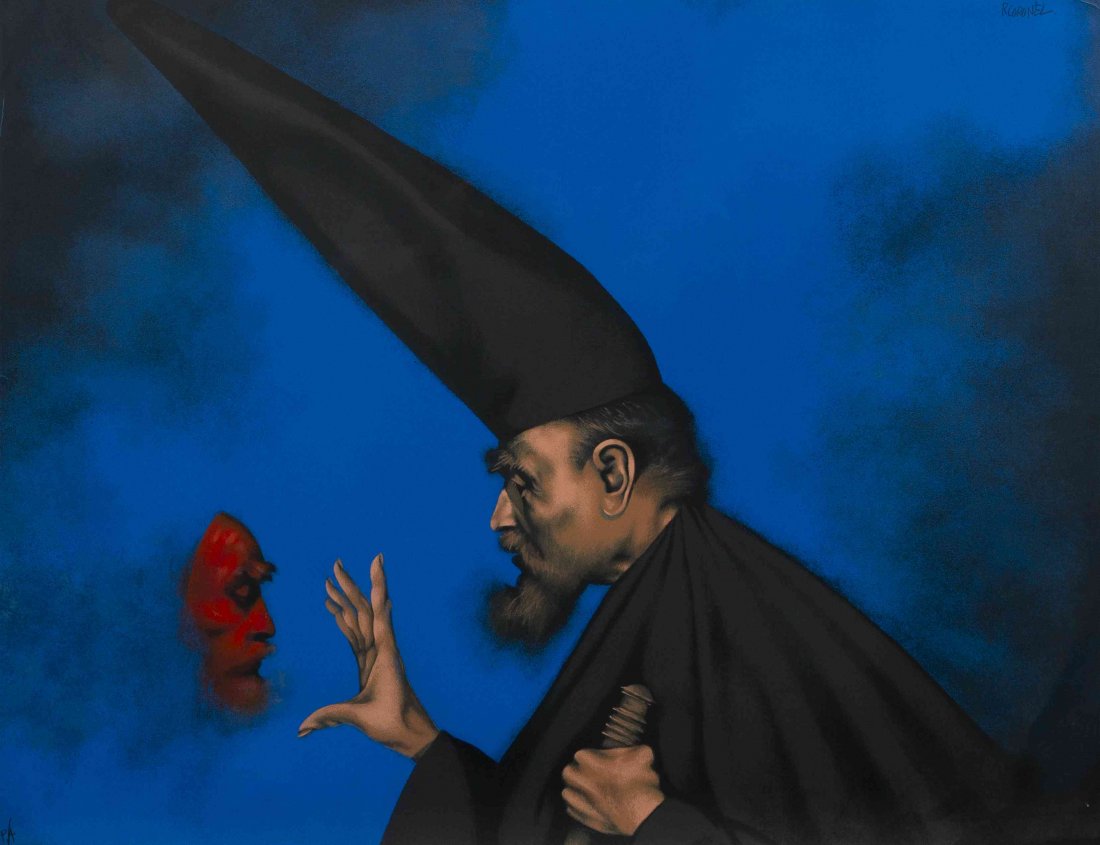 Rafael Coronel, (Mexican, b. 1932), Untitled: Rafael Coronel (Mexican, b. 1932) Untitled silkscreen signed R. Coronel (lower right) 28 x 36 1/2 inches. Property from The Hascoe Collection, Miami, Florida