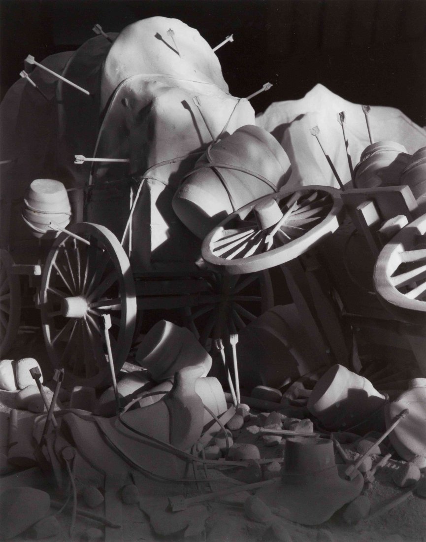 James Casebere, (American, b. 1953), Covered Wagons, 19: James Casebere (American, b. 1953) Covered Wagons, 1985 selenium toned silver print edition 2/7, signed J Casebere, titled and dated (verso) 20 x 16 inches.
