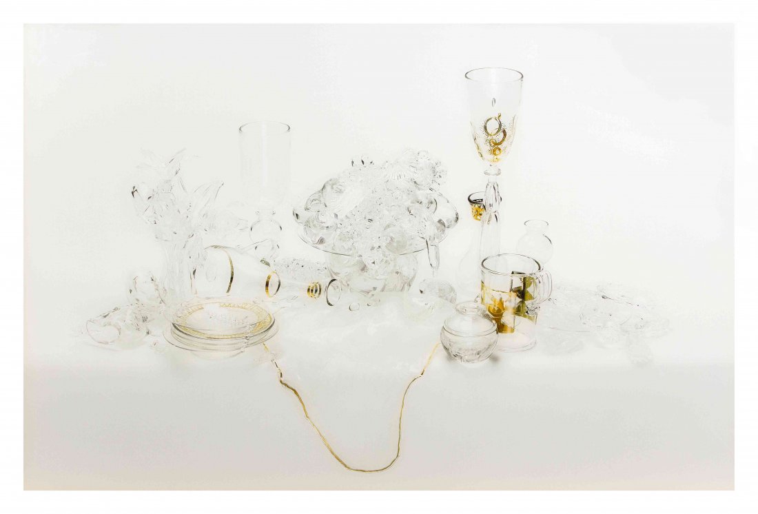 Beth Lipman, (American, b. 1971), Still Life with Pearl: Beth Lipman (American, b. 1971) Still Life with Pearls, Antler and Oysters, 2006 chromolithograph edition 1/3, signed Beth Lipman, titled and dated (verso) 43 x 65 inches. Property fr