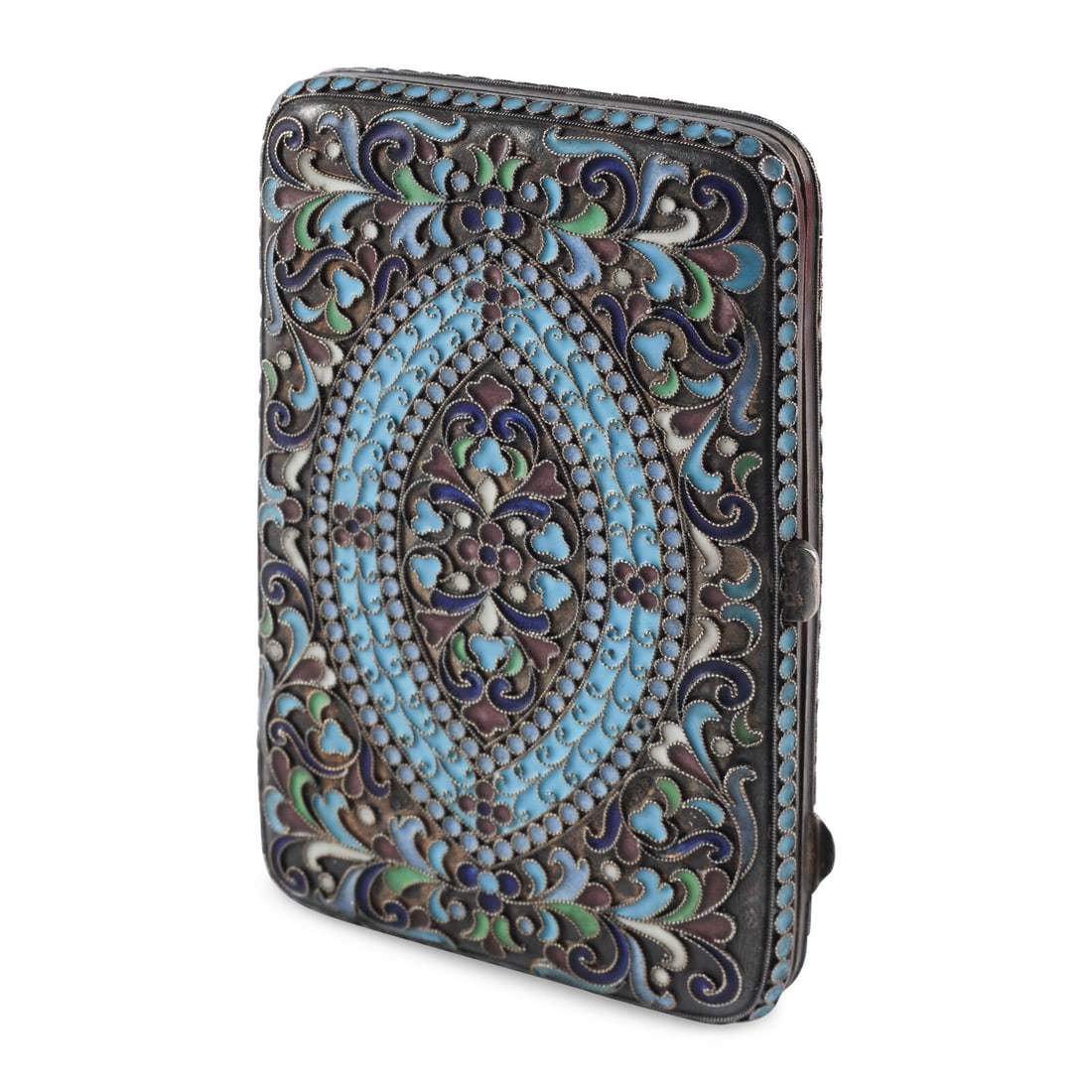 A Russian Silver and Enamel Cigarette Box (1 of 3)