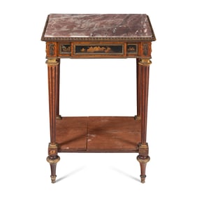 A French Ormolu Mounted Amboyna and Japanese Lacquer Table