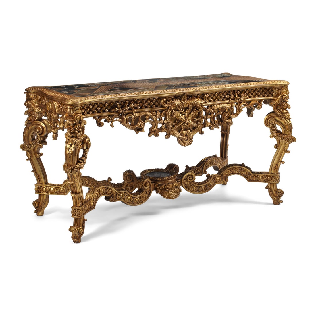 A Louis XV Style Giltwood and Chinese Lacquer Table (1 of 5)