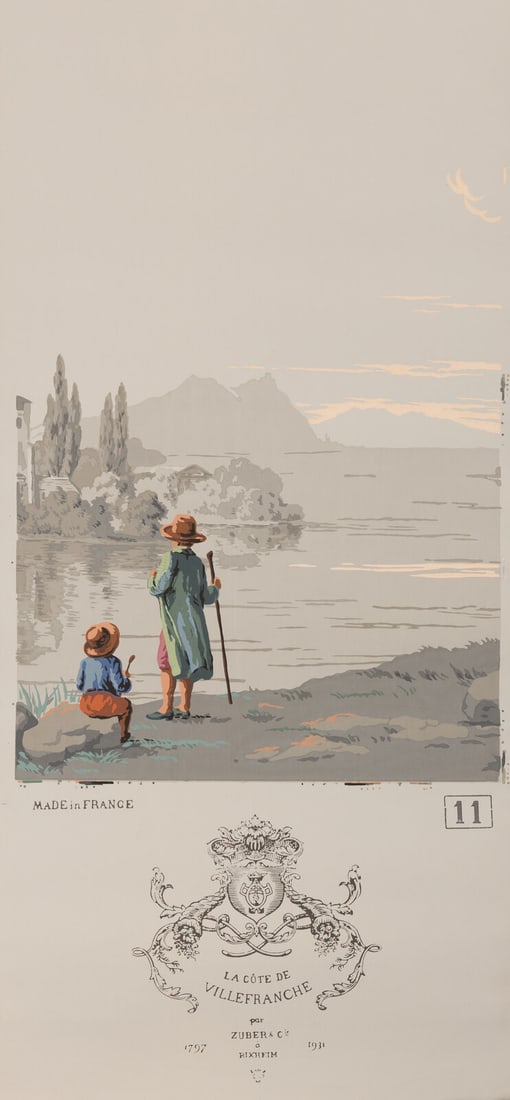 A Complete Set of Fourteen Zuber et Cie. La Cote de Villefranche Wallpaper Panels - 13
