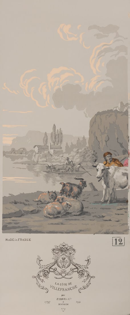 A Complete Set of Fourteen Zuber et Cie. La Cote de Villefranche Wallpaper Panels - 14