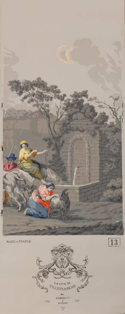 A Complete Set of Fourteen Zuber et Cie. La Cote de Villefranche Wallpaper Panels - 15