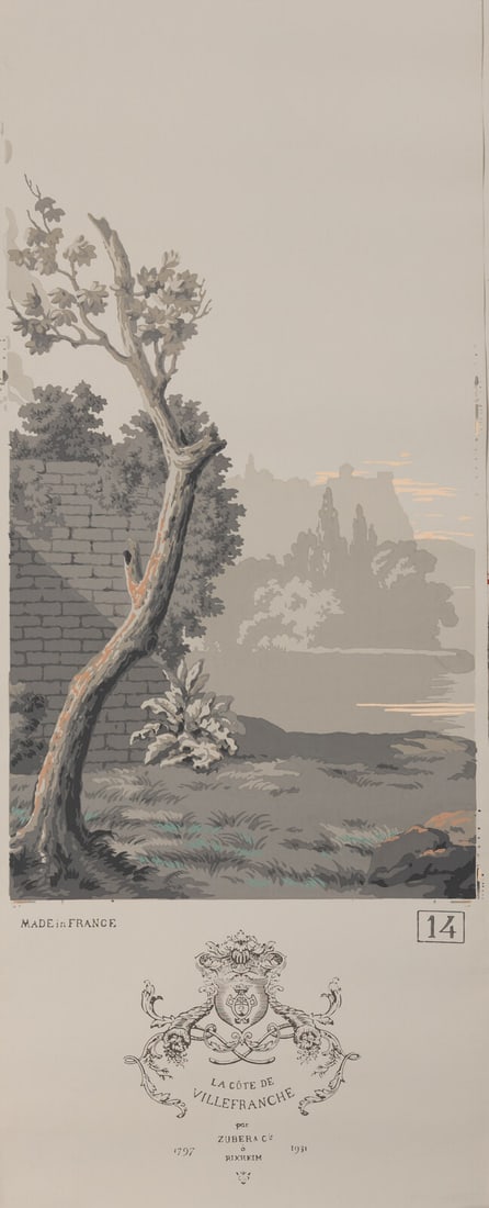 A Complete Set of Fourteen Zuber et Cie. La Cote de Villefranche Wallpaper Panels - 16