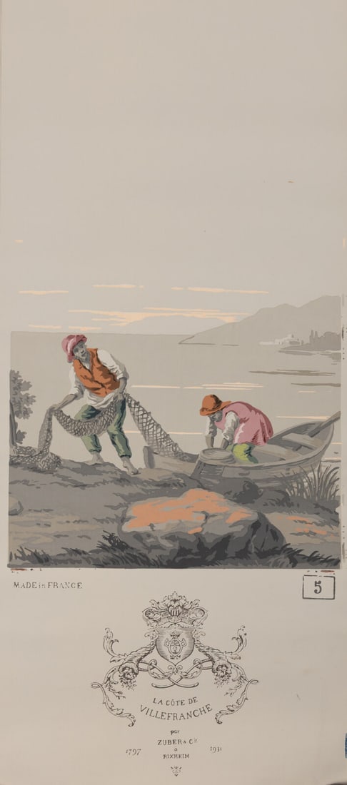 A Complete Set of Fourteen Zuber et Cie. La Cote de Villefranche Wallpaper Panels - 7