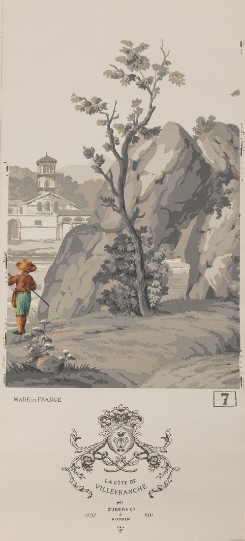 A Complete Set of Fourteen Zuber et Cie. La Cote de Villefranche Wallpaper Panels - 9