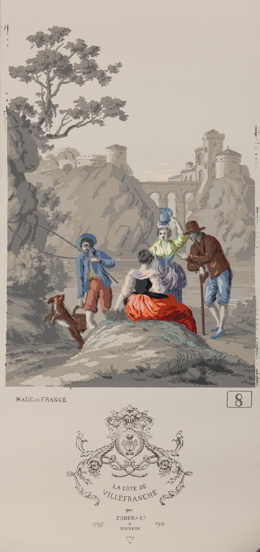 A Complete Set of Fourteen Zuber et Cie. La Cote de Villefranche Wallpaper Panels - 10