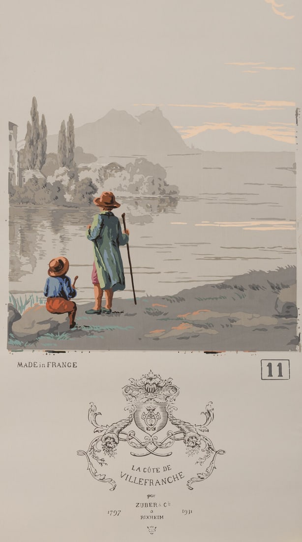 A Complete Set of Fourteen Zuber et Cie. La Cote de Villefranche Wallpaper Panels - 13