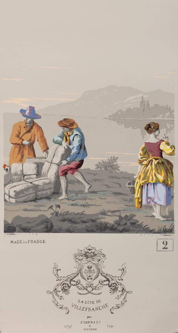 A Complete Set of Fourteen Zuber et Cie. La Cote de Villefranche Wallpaper Panels - 4
