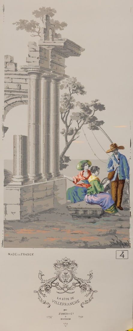 A Complete Set of Fourteen Zuber et Cie. La Cote de Villefranche Wallpaper Panels - 6