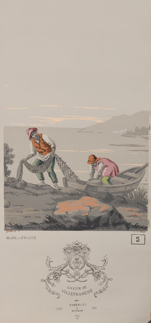 A Complete Set of Fourteen Zuber et Cie. La Cote de Villefranche Wallpaper Panels - 7