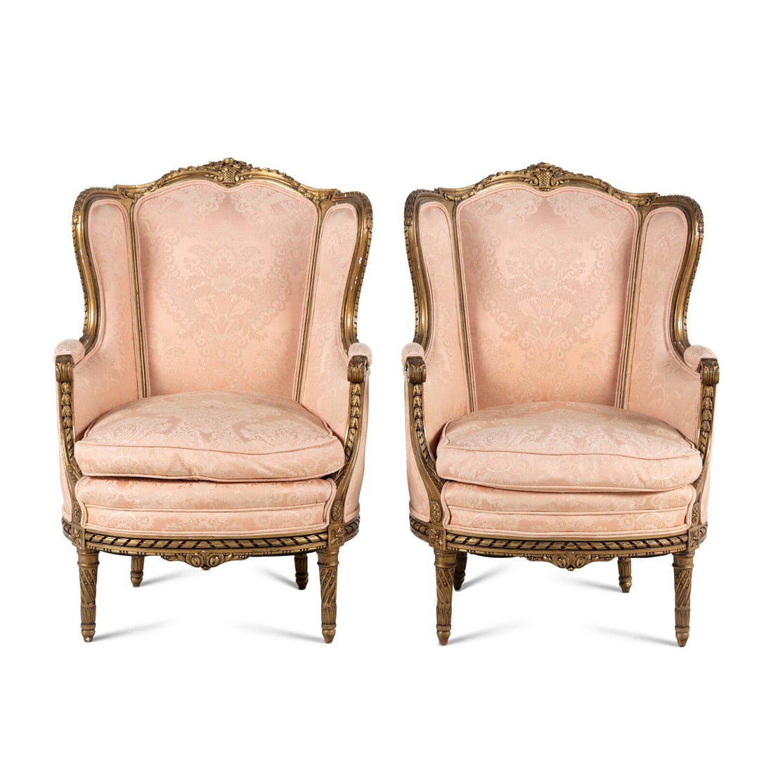 A Pair of Louis XVI Style Giltwood Bergères (1 of 3)