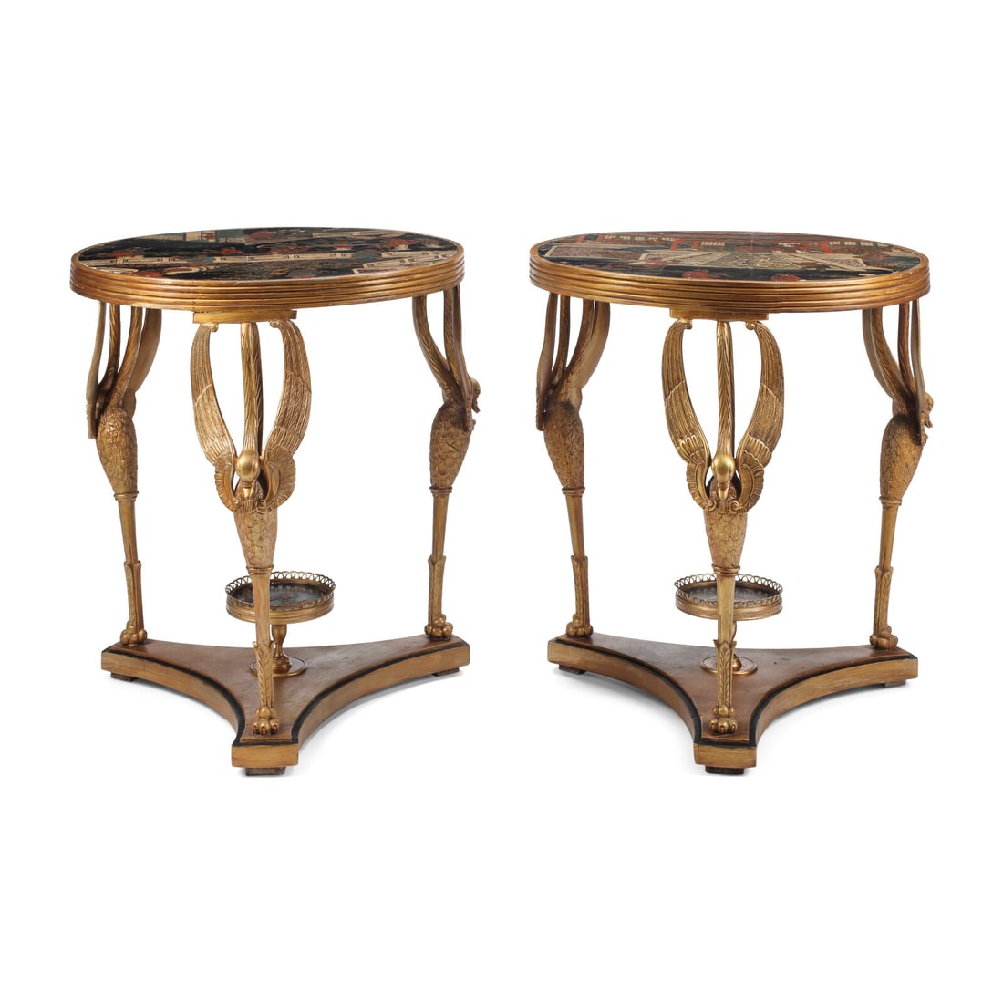A Pair of Directoire Style Giltwood and Chinese Lacquer Tables (1 of 4)