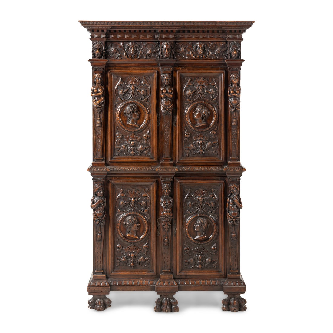 An Italian Renaissance Style Carved Walnut Cabinet (1 of 4)