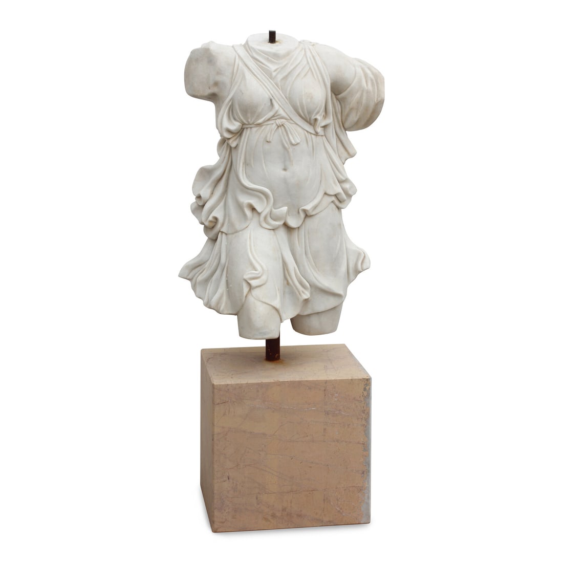 An Italian Marble Torso of a Woman: An Italian Marble Torso of a Woman After the Antique, 20th Century Height overall 52 x width 22 x depth 14 inches. This lot is located in Chicago.