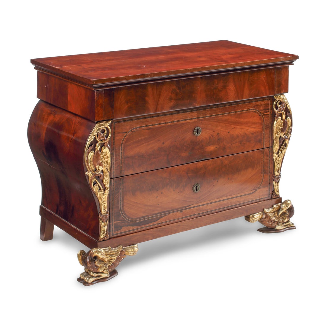 An Italian Parcel-Gilt Mahogany Chest of Drawers (1 of 3)