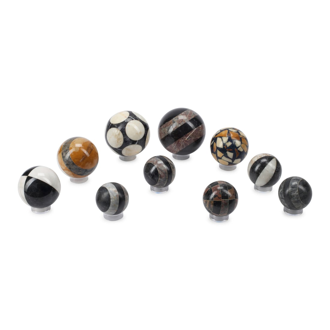 A Collection of Marble Spherical Ornaments (1 of 2)