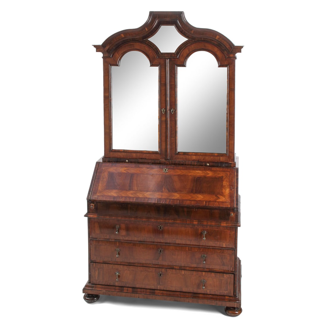 A Continental Marquetry Bureau Cabinet: A Continental Marquetry Bureau Cabinet 18th Century Height 91 1/2 x width 49 x depth 25 1/2 inches. This lot is located in Chicago.