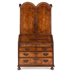 A Queen Anne Walnut Bureau Cabinet