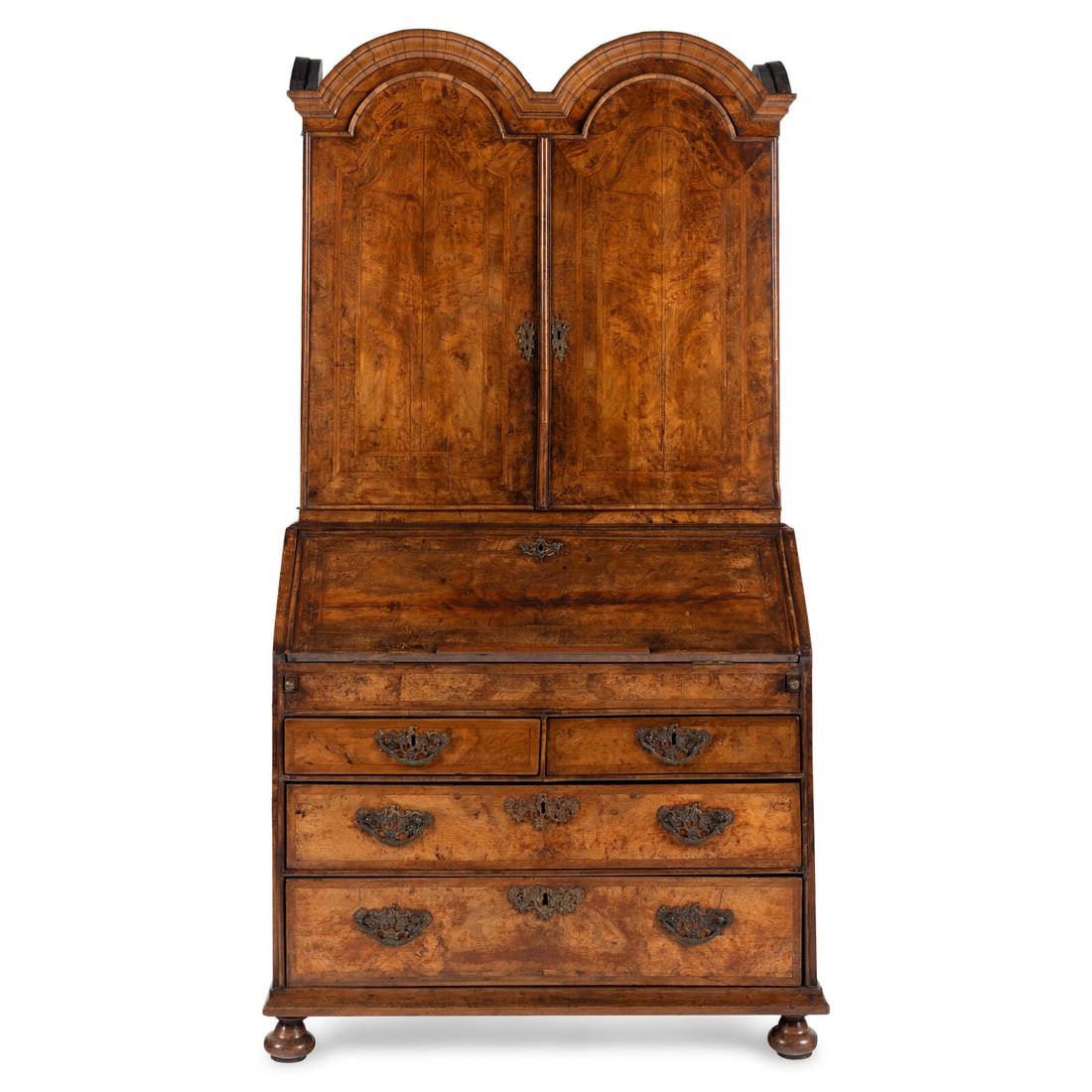 A Queen Anne Walnut Bureau Cabinet: A Queen Anne Walnut Bureau Cabinet Early 18th Century Height 84 x width 44 x depth 25 inches. This lot is located in Chicago. Provenance: Richard Norton Inc., Chicago.