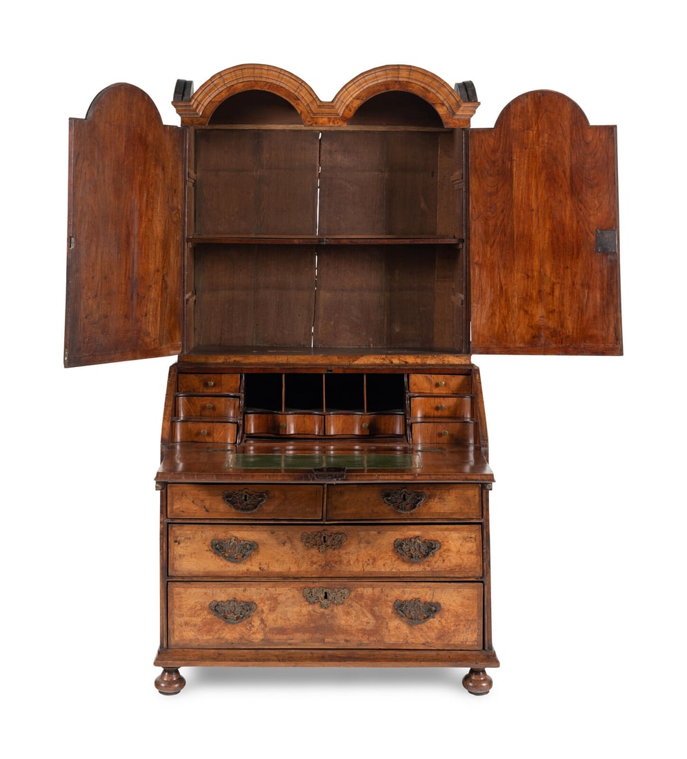 A Queen Anne Walnut Bureau Cabinet - 5