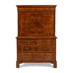 A Queen Anne Walnut Fall-Front Bureau