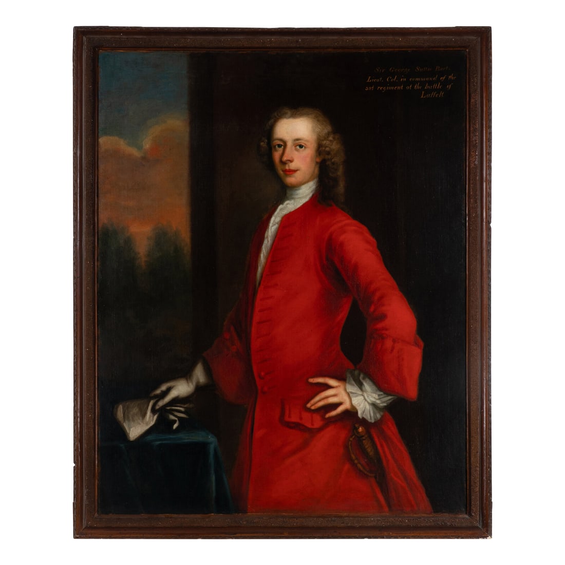 British, Mid-18th Century: British, Mid-18th Century Portrait of Sir George Suttie (3rd Bart., 1715-1783) oil on canvas laid to board 50 x 40 inches. Property from the Estate of Ben Solomon, Solomon-Paris Antiques,