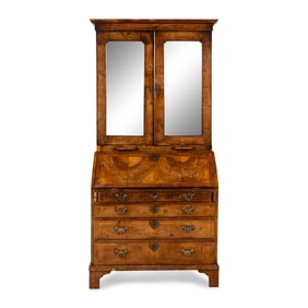 A George II Walnut Secretary Bookcase