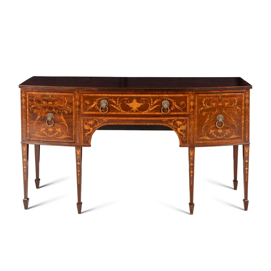 A Late George III Inlaid Mahogany Bow-Front Sideboard (1 of 3)