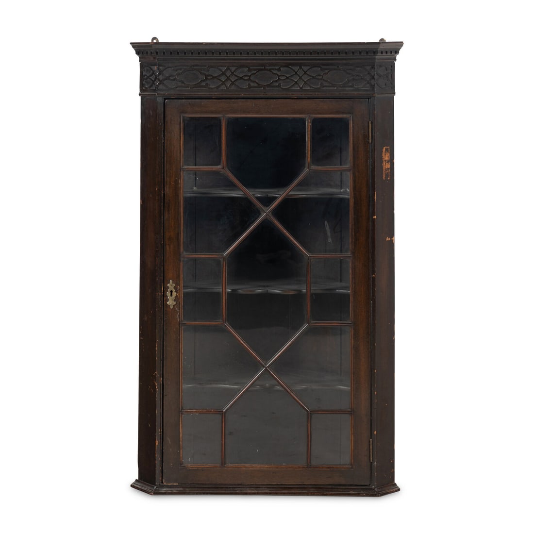 A George III Fret-Carved Mahogany Hanging Corner Cupboard (1 of 2)