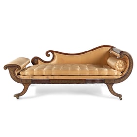 A Regency Brass-Inlaid Rosewood Méridienne