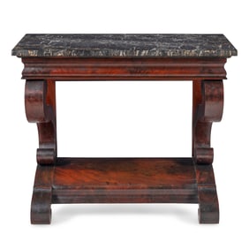 A Classical Mahogany Marble-Top Console Table