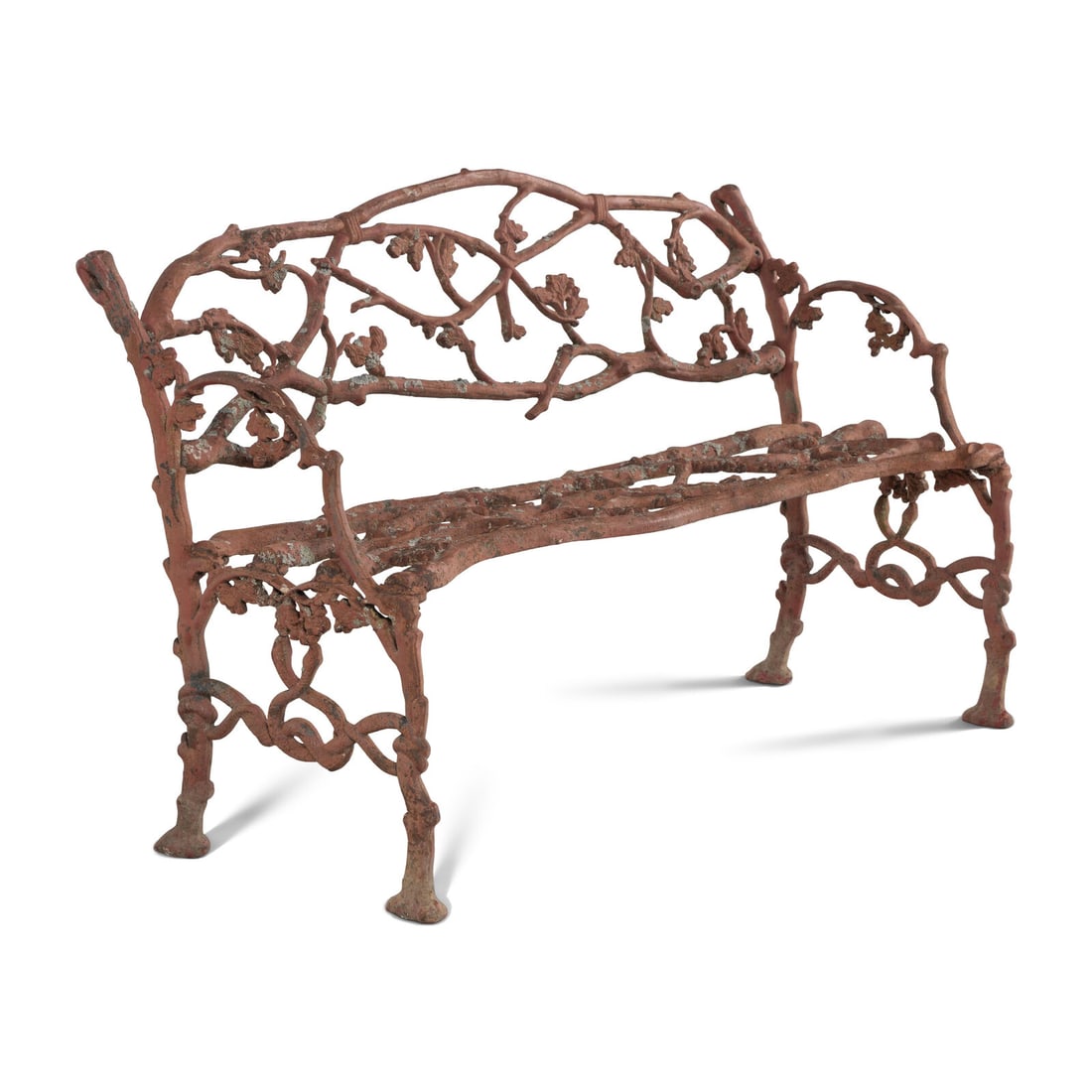 A Victorian Patinated Iron "Rustic" Garden Bench - 2