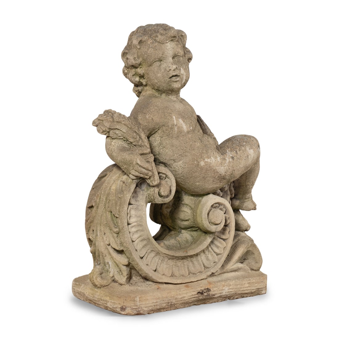 A Cast Stone Garden Ornament: A Cast Stone Garden Ornament 20th Century Height 30 x width 23 x depth 12 inches. This lot is located in Chicago. Provenance: Estate of Christel DeHaan, Indianapolis, Indiana Acquired from the above
