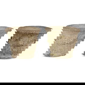 A Pair of Cast Stone Jardinières: A Pair of Cast Stone Jardinières 19th/20th Century Height 19 1/2 x diameter 23 inches. This lot is located in Chicago. Provenance: Estate of Christel DeHaan, Indianapolis, Indiana Acquired from t