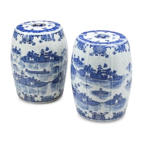 A Pair of Chinese Porcelain Garden Seats