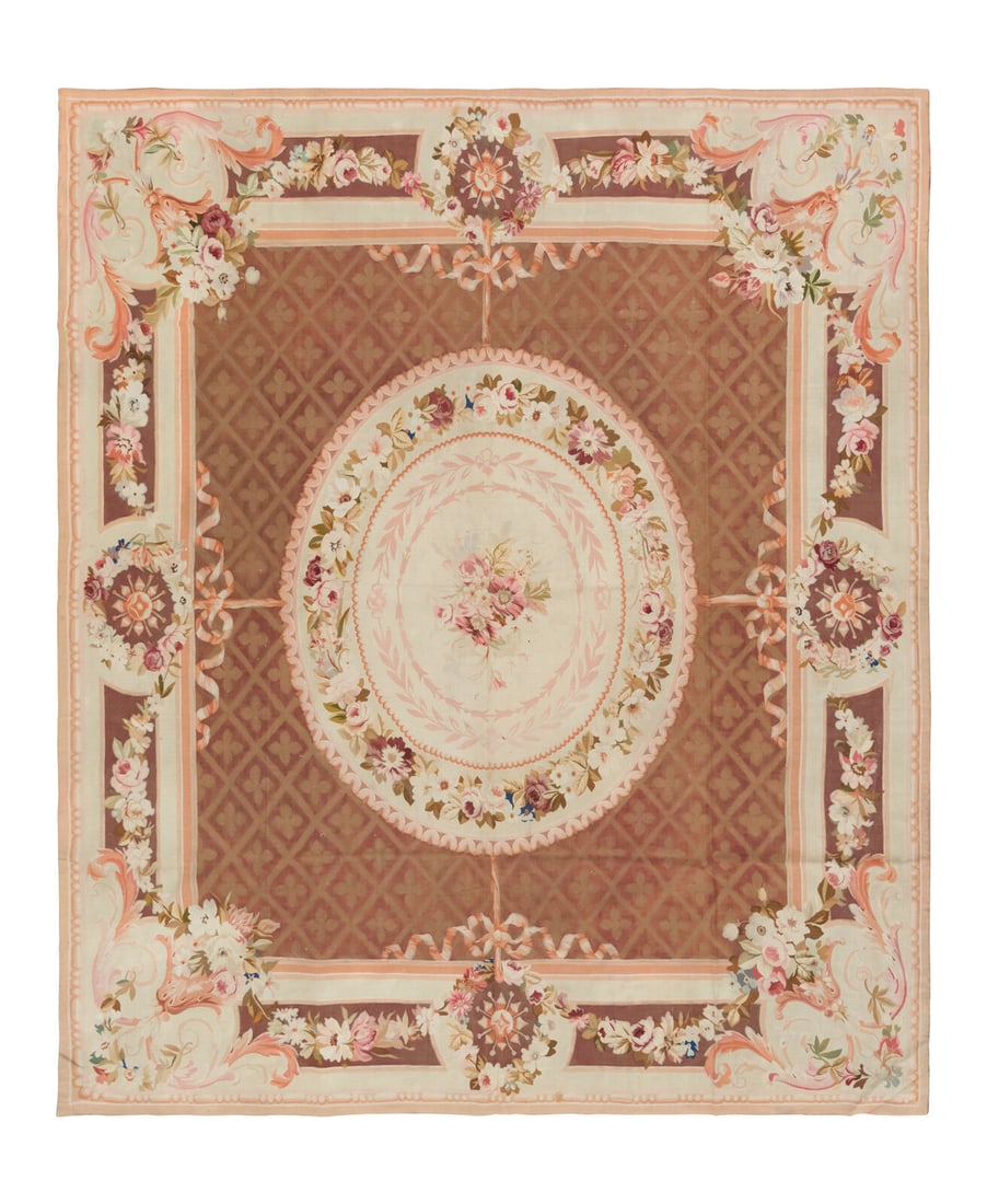 An Aubusson Carpet: An Aubusson Carpet 19th Century 11 feet 4 inches x 11 feet. Property from a Private Family Trust This lot is located in Chicago.