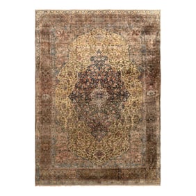 A Kashan Silk Carpet