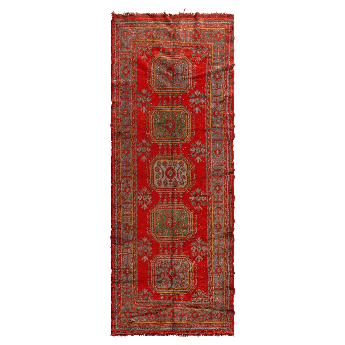 An Oushak Gallery Rug: An Oushak Gallery Rug Circa 1920 11 feet 3 inches x 4 feet 6 inches. This lot is located in Chicago.